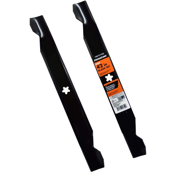 Powercare 42 In. 2-blade Set For Many Cut Craftsman, Husqvarna, Poulan Riders Replaces Oem #'s 127843, 138498,138971 And Others