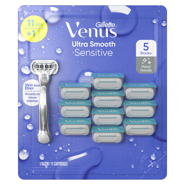 Venus Ultra Smooth Sensitive Women's Razor - 1 Handle + 11