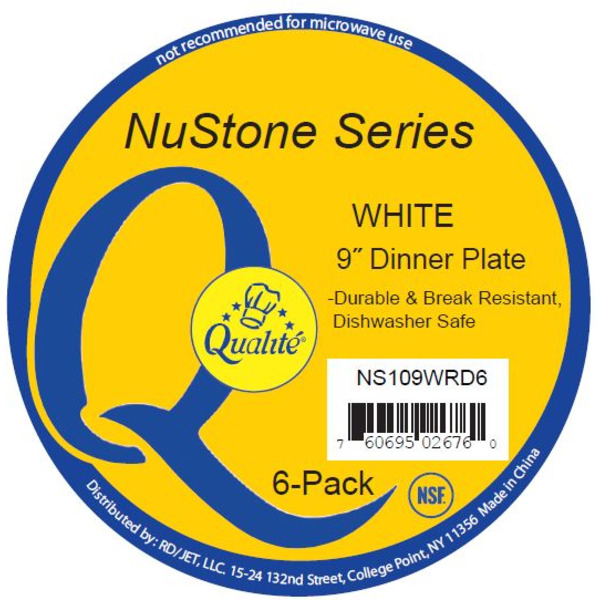 Qualite - White Melamine Plates, 9" - 6 pack