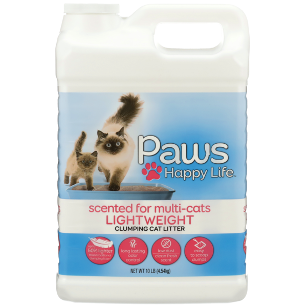 Paws Happy Life Lightweight Clumping Cat Litter, Scented For Multi