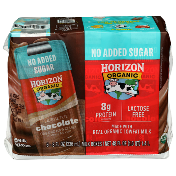 MilchZuckrSchoko Horizon Organic Chocolate No Added Sugar Lowfat Milk 6 Pack Same