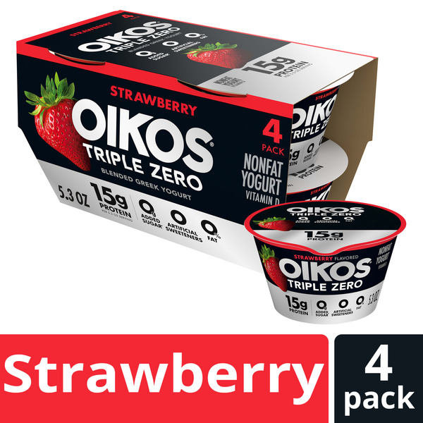 Oikos Triple Zero Strawberry Greek Yogurt Same-Day Delivery