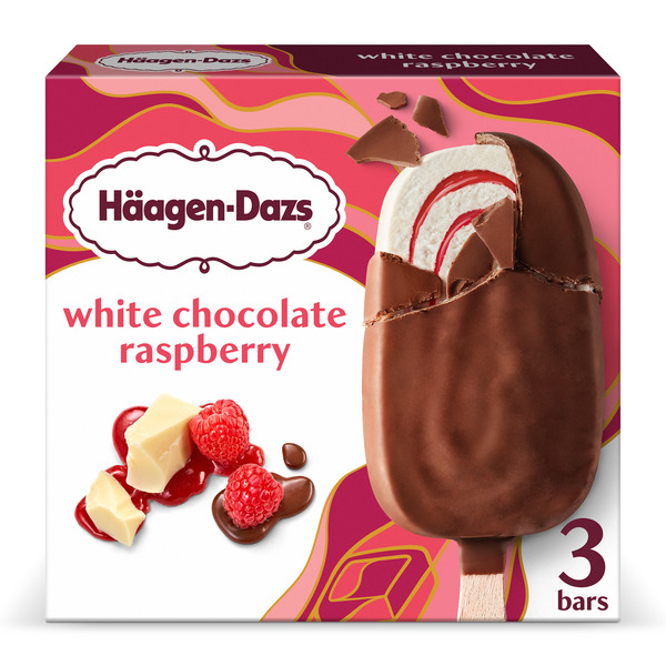 Haagen-Dazs White Chocolate Raspberry Ice Cream Bars Same-Day