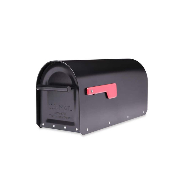 Architectural Mailboxes Sequoia Black, Large, Steel, Heavy Duty Post Mount Mailbox