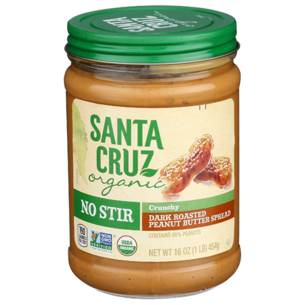 Santa Cruz Organic Crunchy Dark Roasted No Stir Peanut Butter