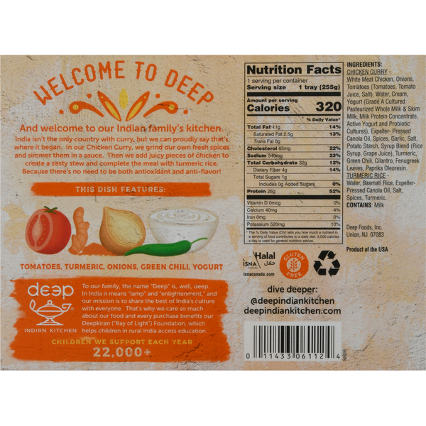Enlarge Alternative view of Frozen Meals Deep Indian Kitchen Chicken Curry, Medium Spice (opens in a new tab)