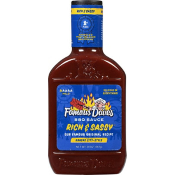 Famous Dave's BBQ Sauce, Rich & Sassy, Original Recipe, Kansas City-Style