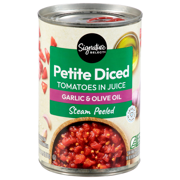 Signature Tomatoes, with Garlic & Olive Oil, Petite Diced