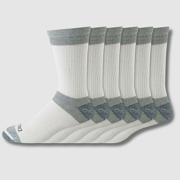 Dickies Socks, Dri-Tech Max, Cushion Crew, White, Men's, 6-12