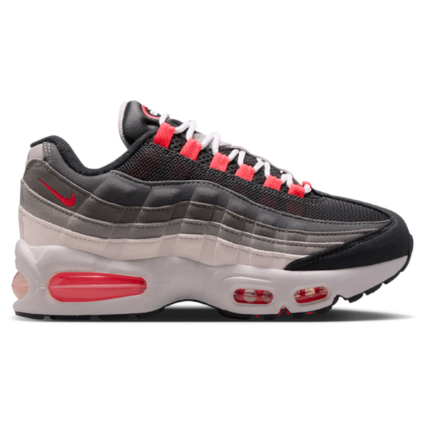 Nike Air Max 95 Boys' Grade School Running Shoe, Size 4 - Anthracite/Solar Red