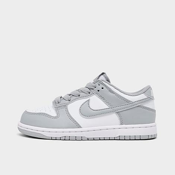 Nike Little Kids' Dunk Low Casual Shoes, Size 1 - White/Light Smoke Grey/White