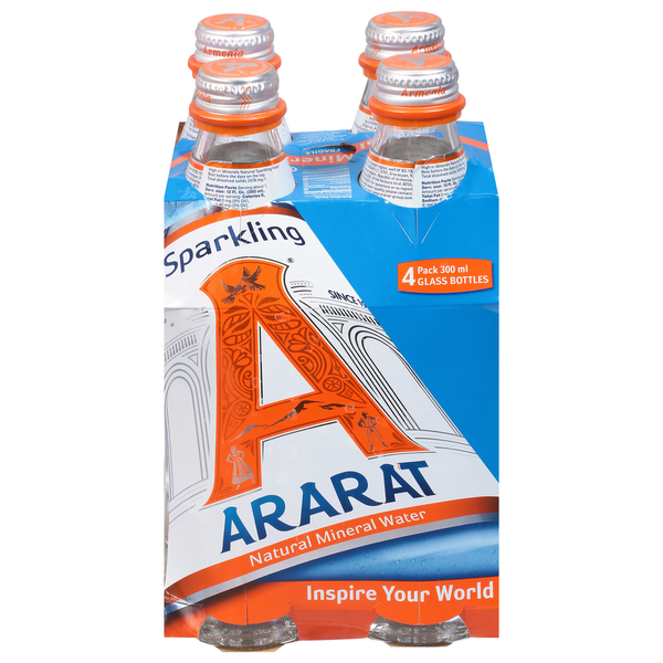 Ararat Mineral Water, Natural, Sparkling, 4 Pack