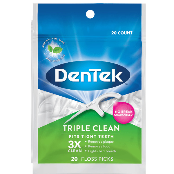 DenTek Floss Picks Triple Clean Advanced Clean Mouthwash Blast