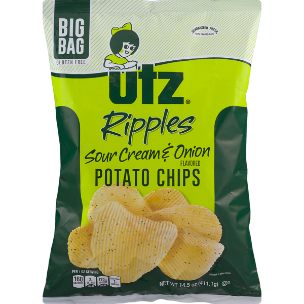 Utz Ripples Sour Cream & Onion Potato Chips Big Bag (14.5 oz) Instacart