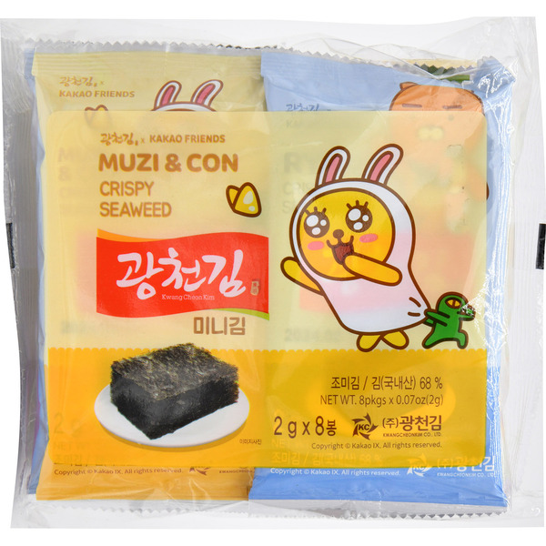 KwangcheonKim Kakao Friends Crispy Seasoned Seaweed Nori Sheets Roasted Savory Tasty Premium Laver KETO VEGAN DIET Gluten Free Perfect On-the-go Healthy Snack