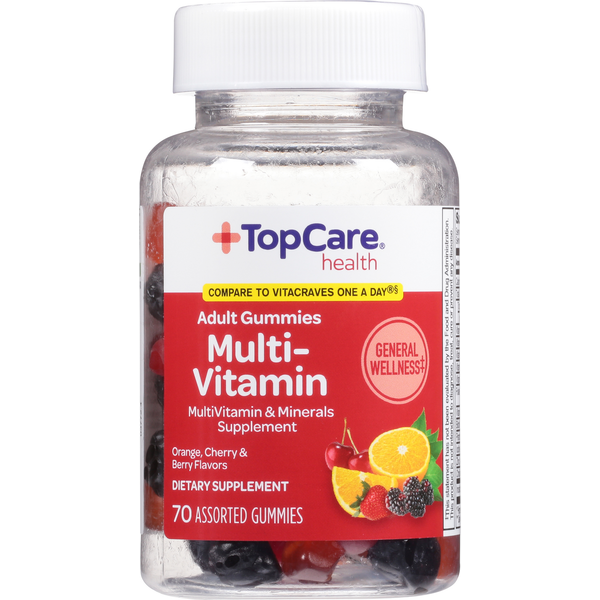 TopCare Multi-Vitamin, Adult Gummies, Orange, Cherry & Berry