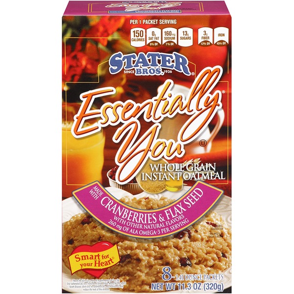 Stater Bros Essentially You Instant Oatmeal Cranberries & Flaxseed (1.