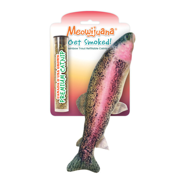 Meowijuana Get Smoked Rainbow Trout, Refillable Catnip Toy
