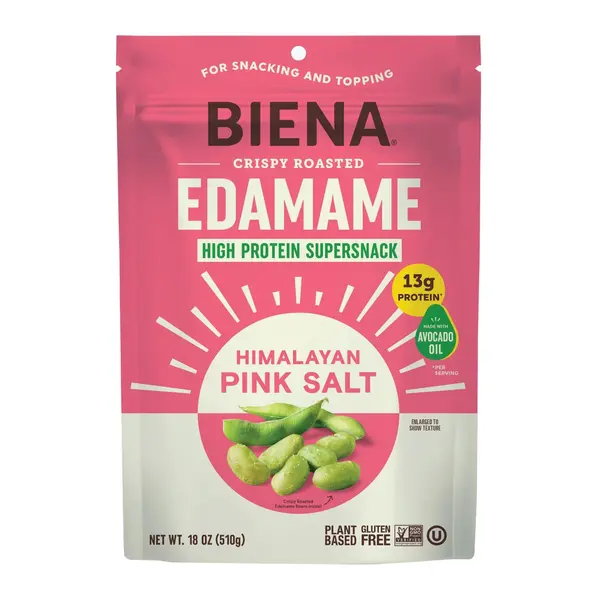 Biena Crispy Roasted Pink Himalayan Salt Edamame , 18 oz