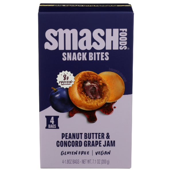 Smash Foods Peanut Butter & Grape Jam Superfood Snack Bites
