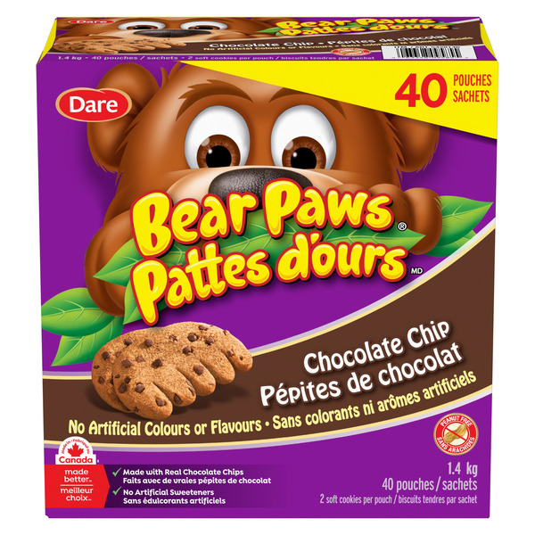 Dare Bear Paws Chocolate Chip Cookies