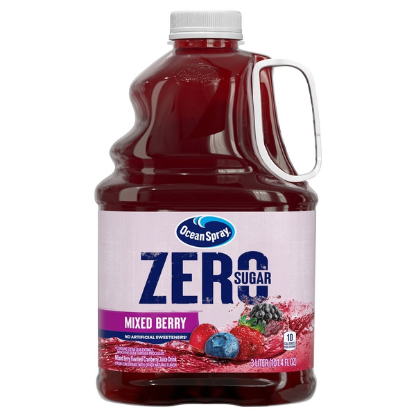 Ocean Spray ZERO Sugar Mixed Berry Juice Drink, 3 Liter Bottle