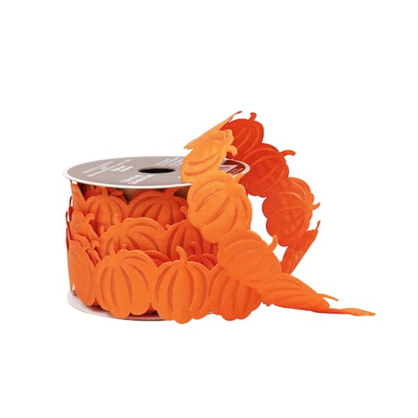 Celebrate It Pumpkin Die-Cut Ribbon, 1.5 in x 5 yd - Orange