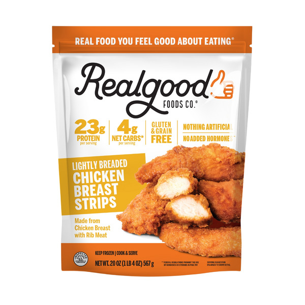 Real Good Foods High Protein, Low Carb, Lightly Breaded Chicken Strips