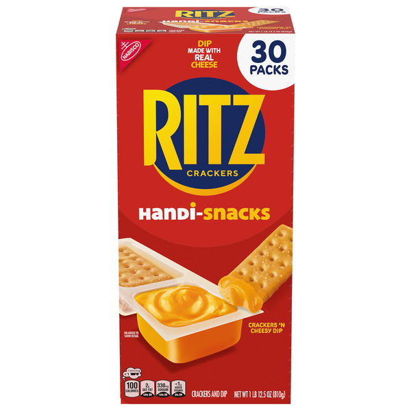 RITZ Crackers Handi-Snacks, Crackers 'N Cheesy Dip, 0.95 oz, 30 ct