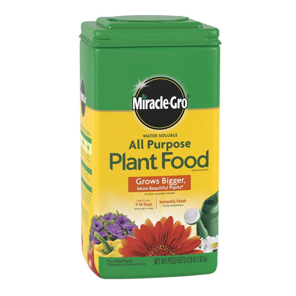 Miracle-gro Water Soluble All Purpose Plant Food 4.25 Lbs. Indoor And Outdoor Flower, Vegetable And Houseplant Fertilizer 24-8-16