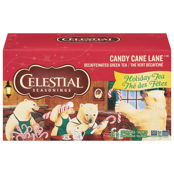 Celestial Seasonings Green Tea, Candy Cane Lane, Decaffeinated