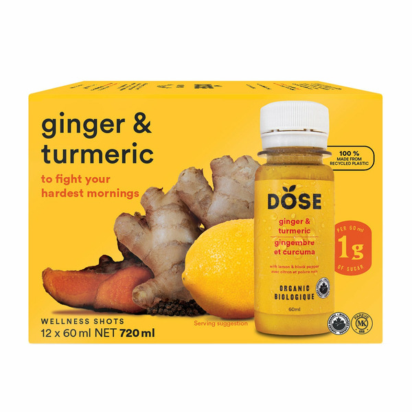 Dose Organic Ginger & Turmeric Daily Booster Dose Organic Ginger & Turmeric Wellness Shots Same-Day Delivery | Costco