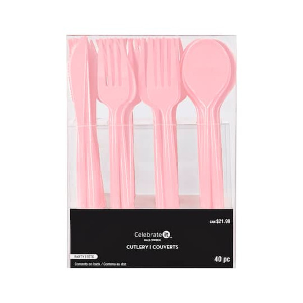 Celebrate It Halloween Pink Plastic Cutlery