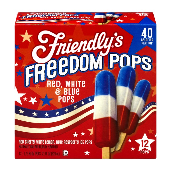Friendly’s Freedom Pops Red, White & Blue - 12 CT (1.75 fl oz) - Instacart