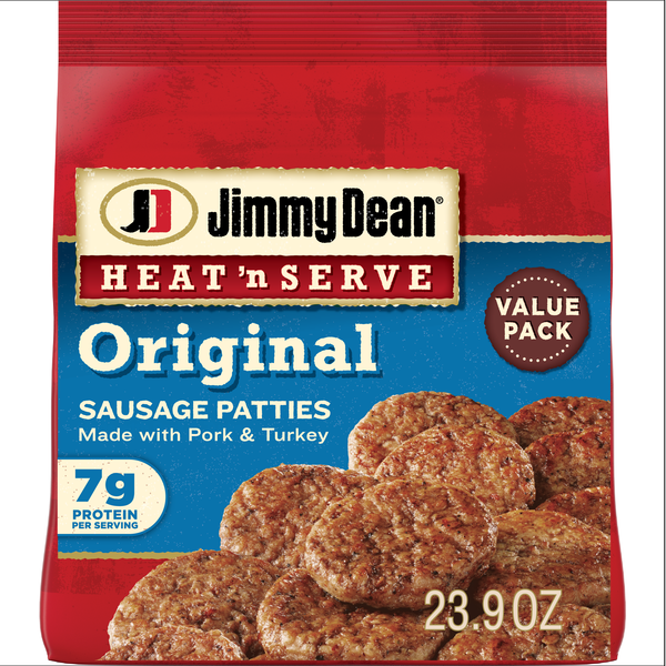 Jimmy Dean Heat 'N Serve Original Pork Breakfast Sausage Patties, 26 Count
