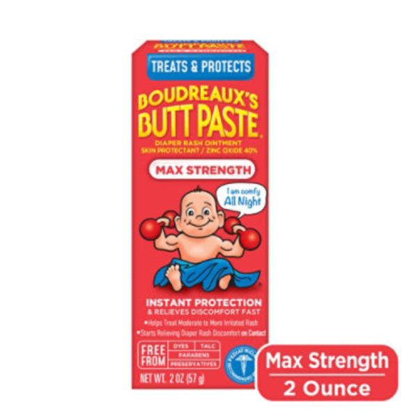 Boudreaux's Butt Paste Diaper Rash Cream Ointment Maximum Strength