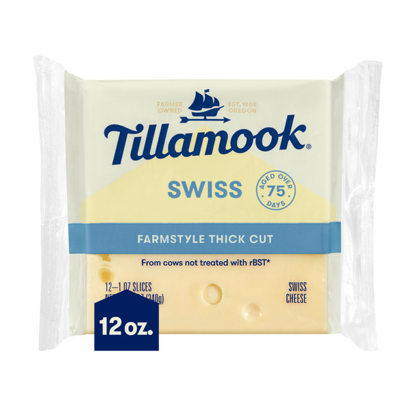 Tillamook Farmstyle Thick Cut Swiss Cheese Slices