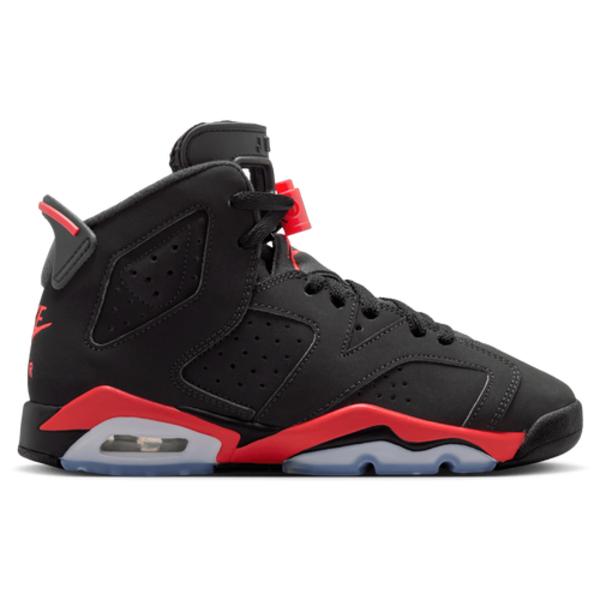 Jordan Kids' Grade School 6 Retro 'Infrared Salesman' Basketball Shoes, Size 5 - Black & Light Crimson