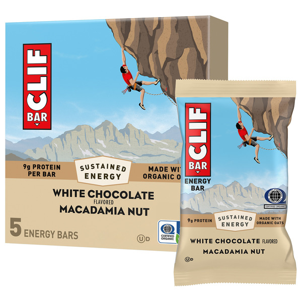 CLIF BAR Energy Protein Bars, White Chocolate Macadamia Nut, Non