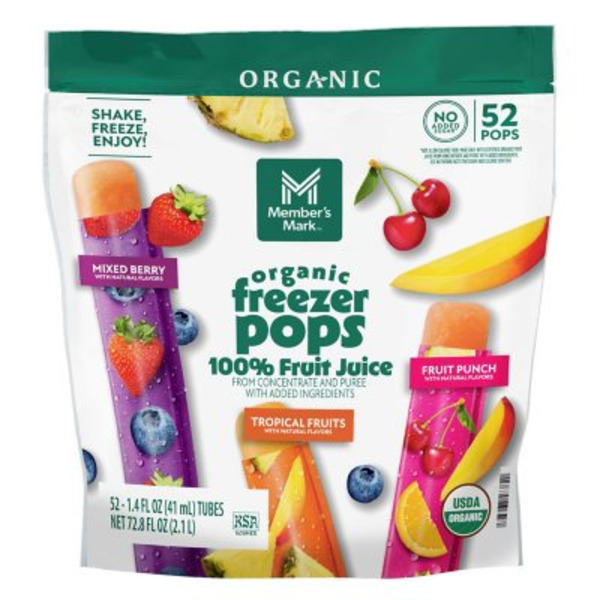 Member's Mark Organic Fruit Juice Freezer Pops Same-Day Delivery