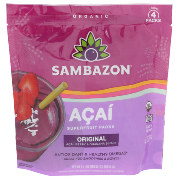 Sambazon Organic Acai & Guarana Smoothie Pack Same-Day Delivery or