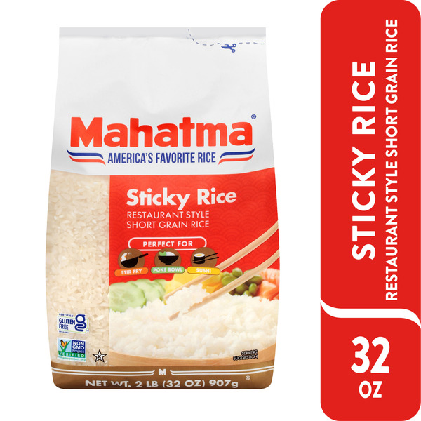 Mahatma Sticky Rice, Short Grain White Rice, Gluten Free Rice, Uncooked Rice