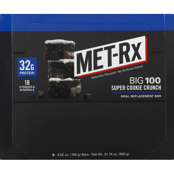 MET Rx Meal Replacement Bar, Super Cookie Crunch (9 each) - Instacart