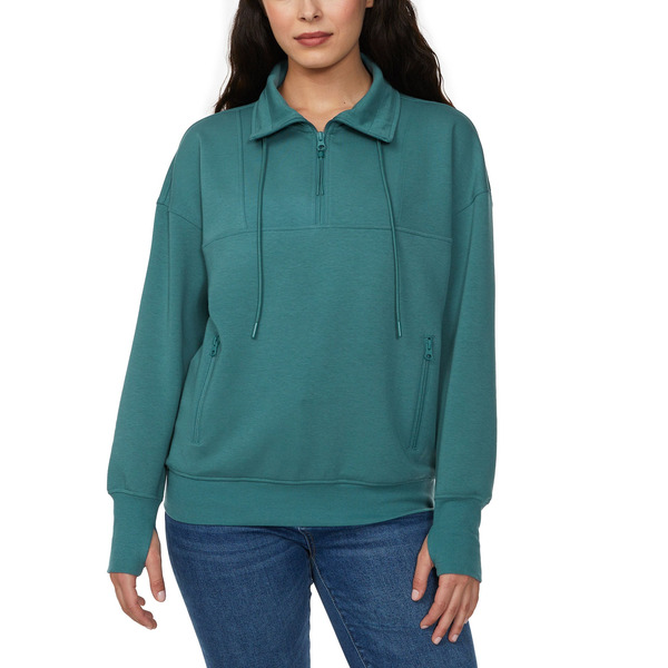 Buffalo David Bitton Women's Soft Lux Quarter Zip Top, Small