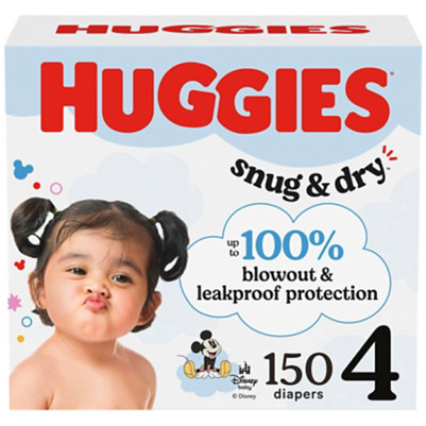 Huggies Snug & Dry Size 4 Diapers (22-37 lbs (10-17 kg)) Huge Value