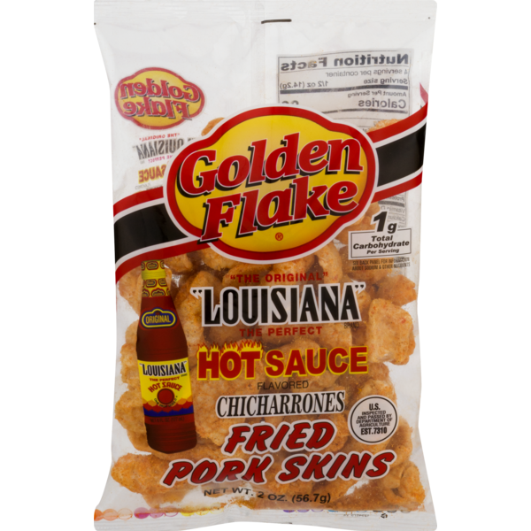 Golden Flake Fried Pork Skins Louisiana Hot Sauce (2 oz) Instacart