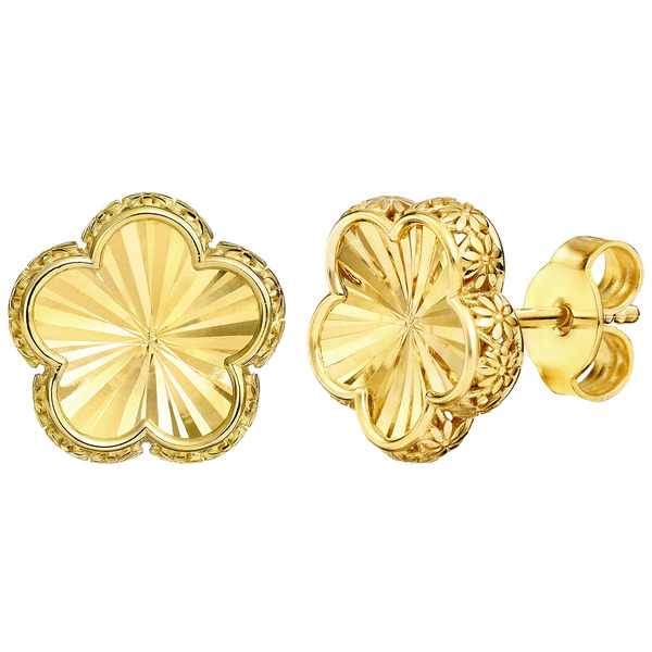 14kt Yellow Gold Flower Stud Earrings