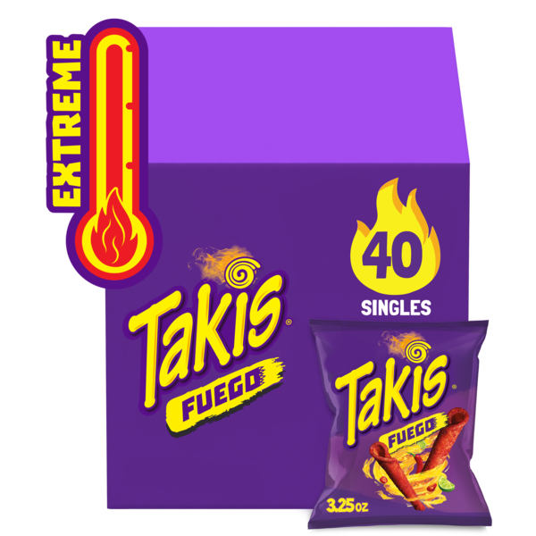 【お取り寄せ商品】【アメリカコストコ品】タキス ロールド トルティーヤ チップス、フエゴ、約92g 、40 個入り Takis Rolled Tortilla Chips, Fuego, 3.25 oz, 40-count Takis Fuego 40 pc / 3.25 oz Snack Size Multipack, Hot Chili Pepper