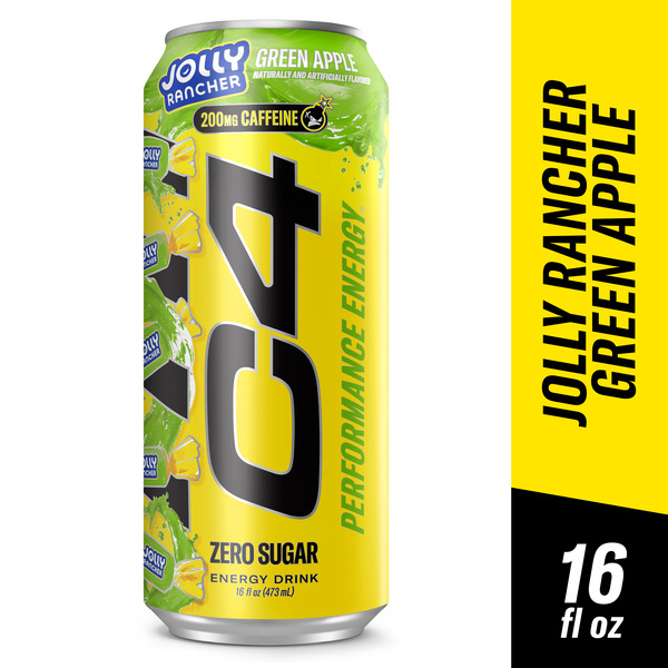 C4 Energy Performance Energy Drink Jolly Rancher Green Apple Same