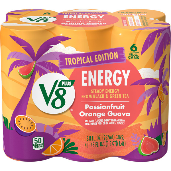 V8 +Energy Passionfruit Orange Guava Juice Energy Drink Same-Day
